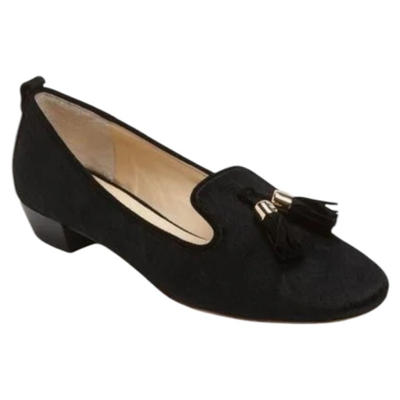 VC Signature Nancy Stylish Black Calf Hair Leather Loafers Size 8.5/38.5 - Picture 1 of 12